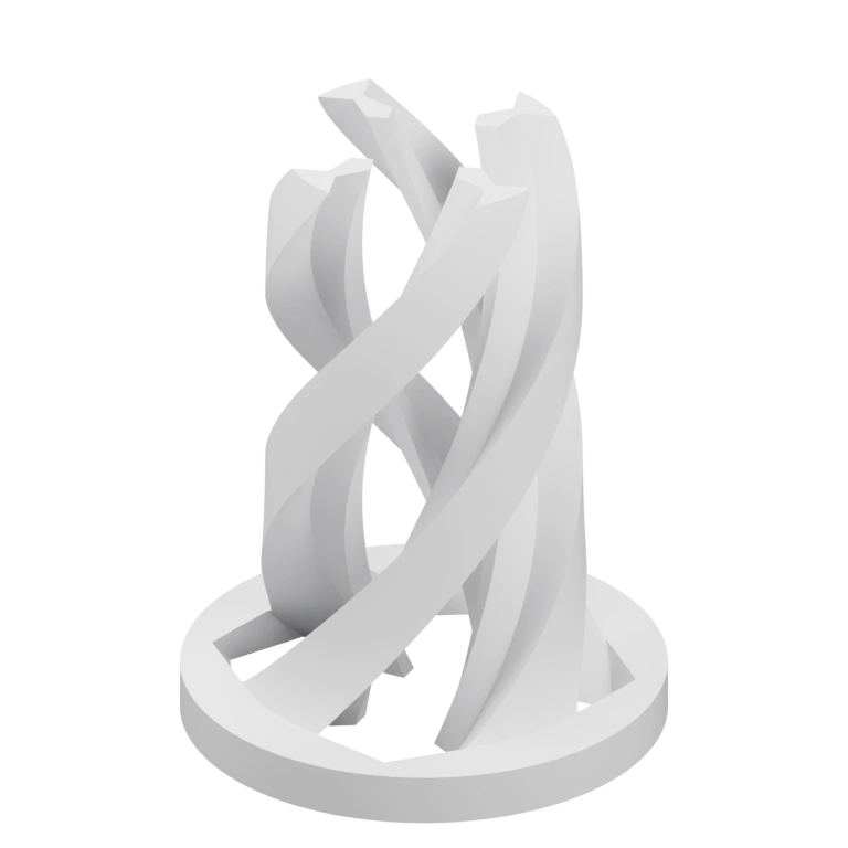 Спиральная структура с плавными изгибами и острыми краями