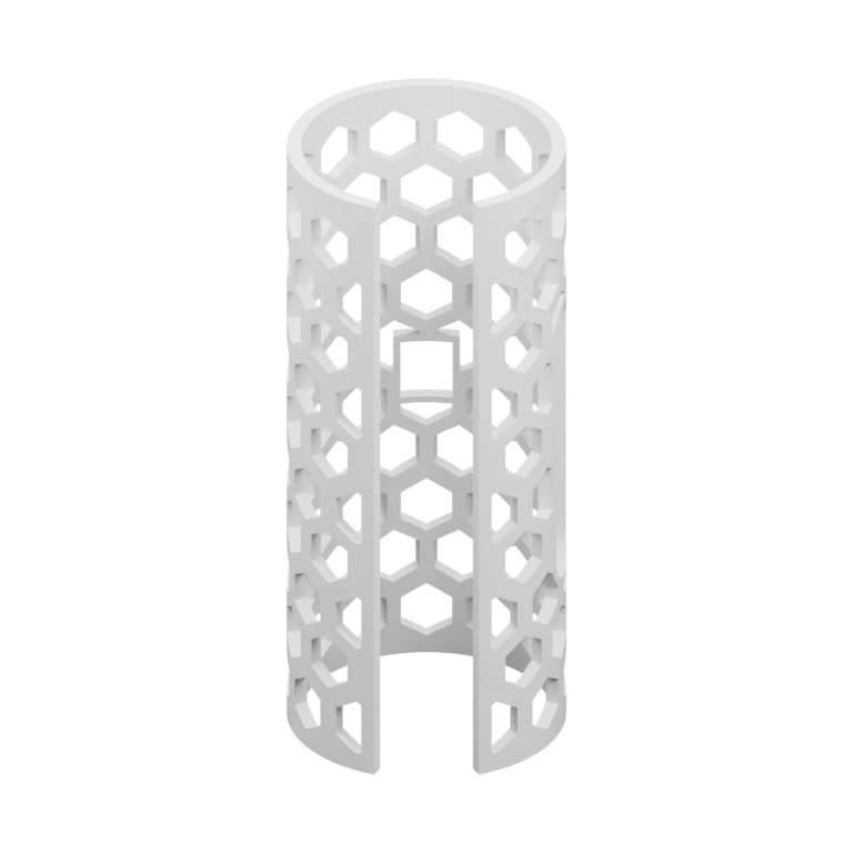Симметричная форма с выступами и отверстиями, напоминающая руку