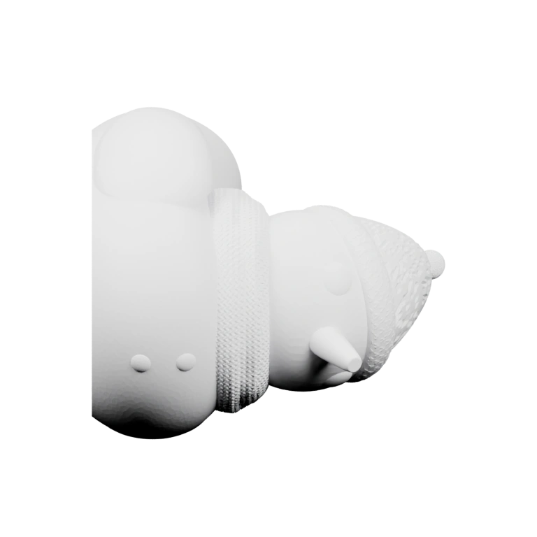 Округлая форма с ушками и хвостом, симметрично сформирована