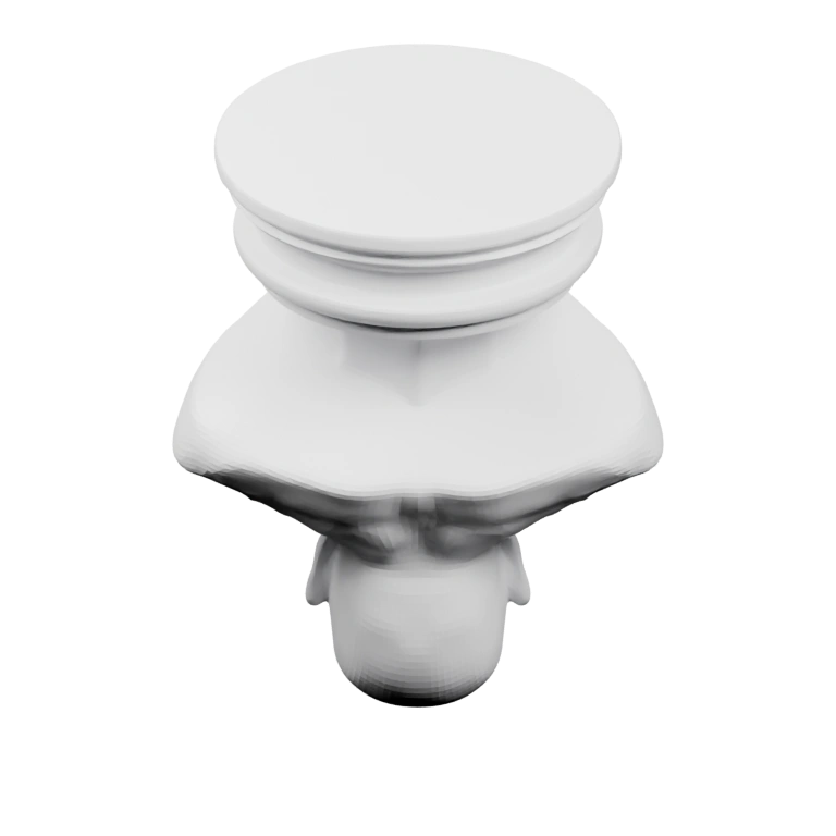 Скульптура головы с бородой и выражением лица