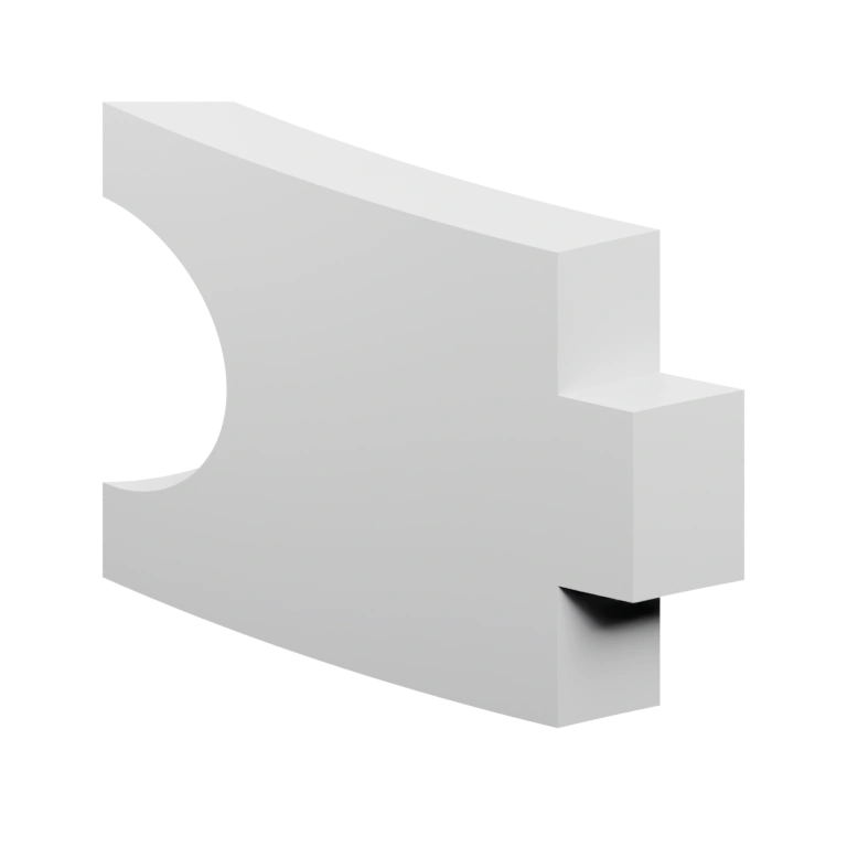 Изогнутая форма с рядами прорезей и выступами по краям