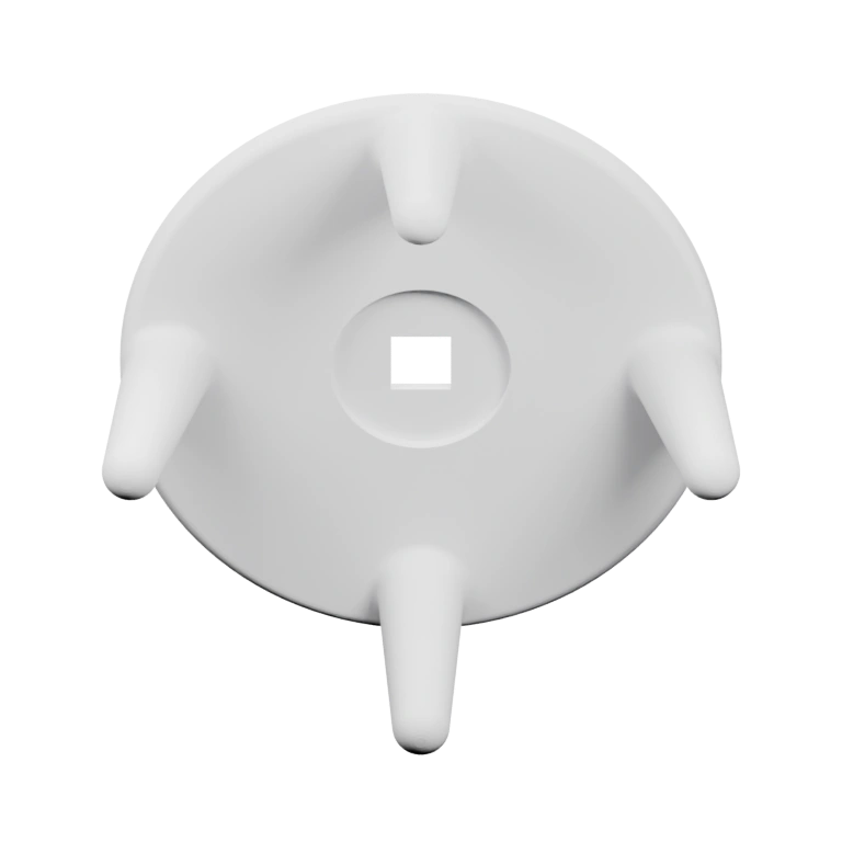 Имеет выемку и фиксатор для соединения частей конструкции