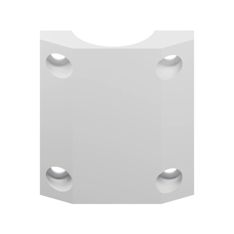 Имеет выемку и отверстия для крепления