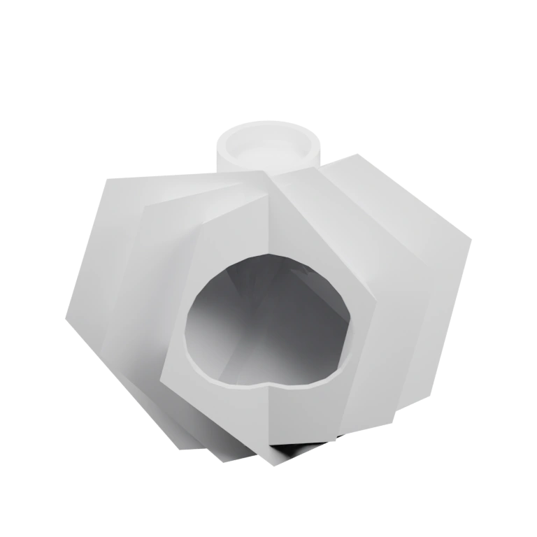 Симметричная конструкция с отверстием и ребристой поверхностью