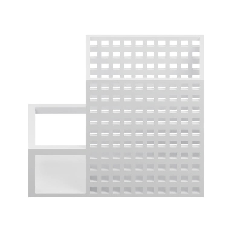 Узкая форма с выступающей частью и детализированной нижней зоной