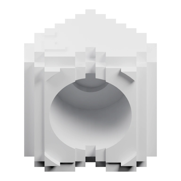 Геометрическая форма с выступами и отверстиями для фиксации