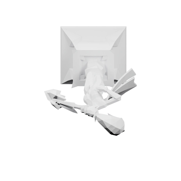 Фигурка с кривой формой и верхней частью для установки