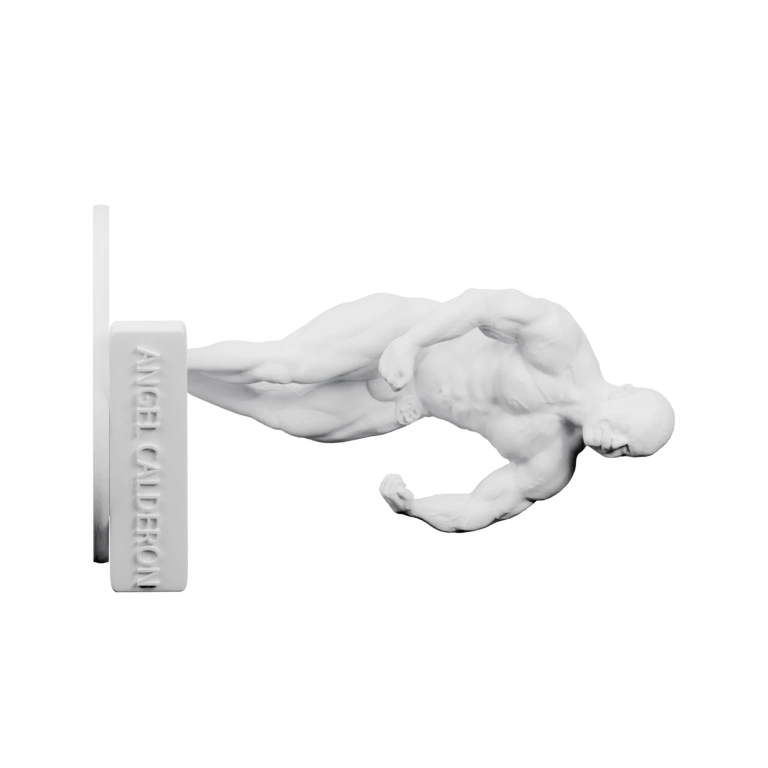 Абстрактная форма с расправленными крыльями и подставкой