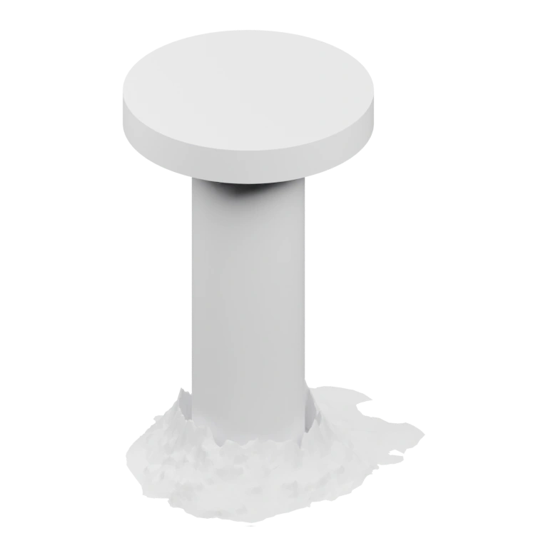 Длинная форма с изогнутым концом и плоской основой