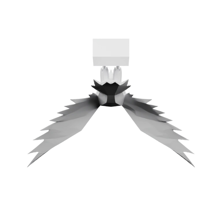 Сидящая фигурка с крыльями и изогнутым хвостом