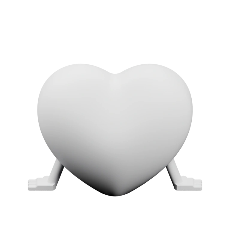 Устойчивая конструкция с двумя сердечками и подставками