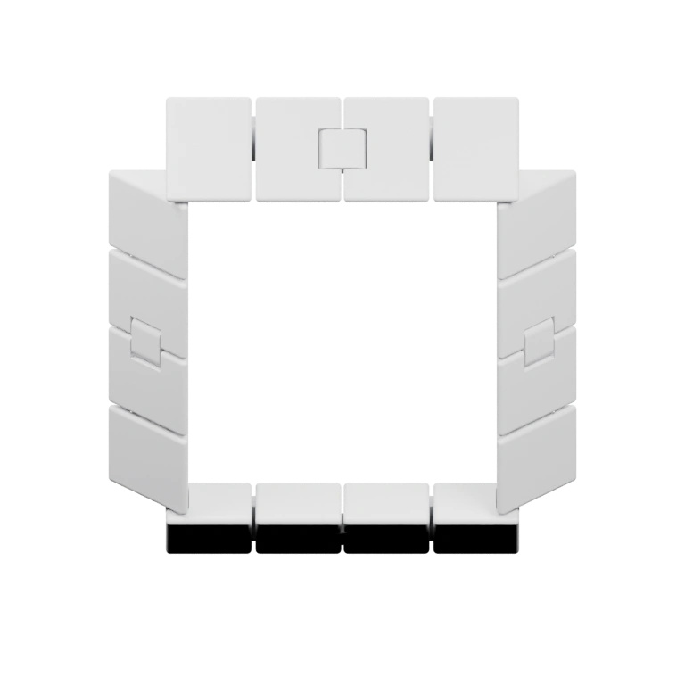 Сложная форма с вертикальными линиями и текстурой, напоминающей лицо