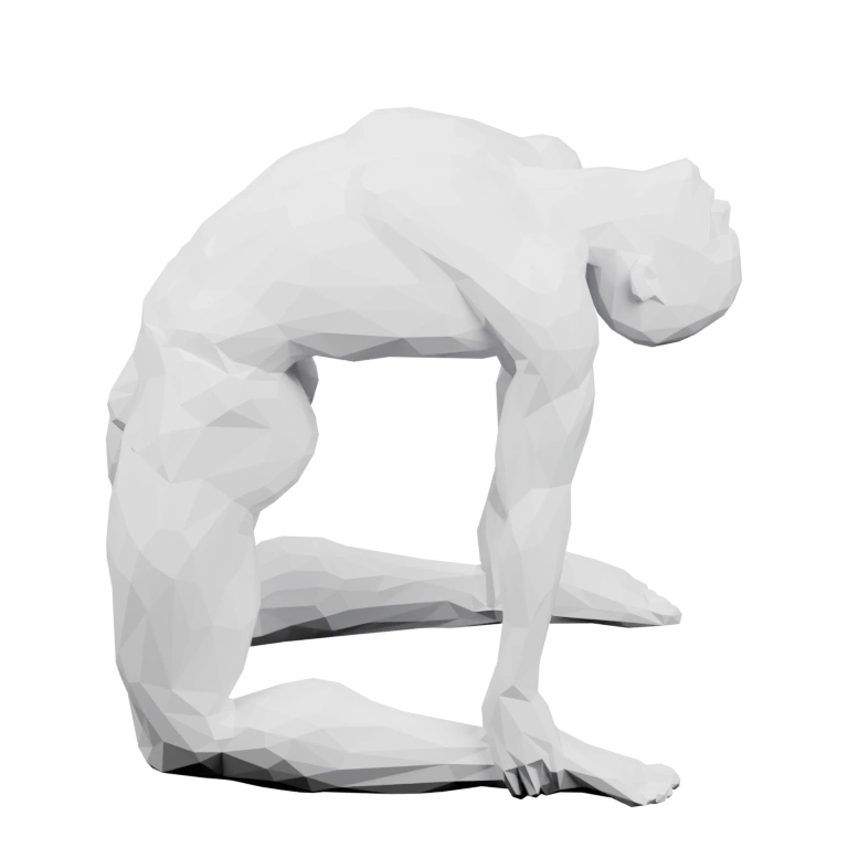 Мужская фигура в позах сгибания рук и стояния