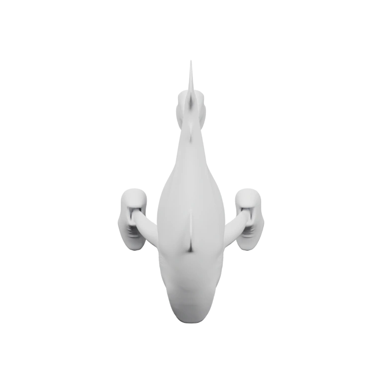 Статуэтка с изогнутым телом и витой хвостом на подставке