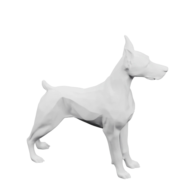 Стилизованная голова собаки с выразительными чертами и текстурой