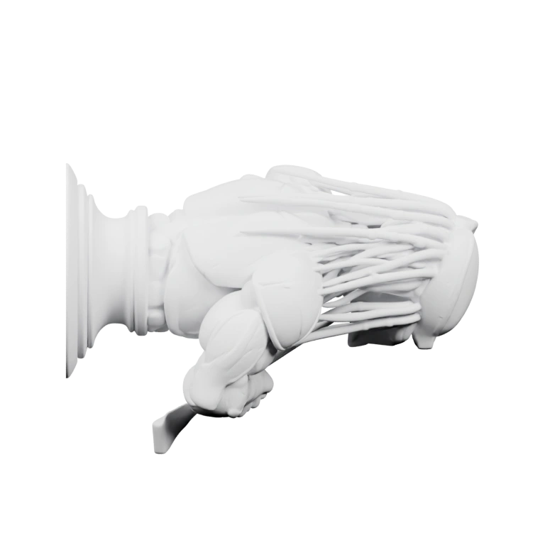 Изогнутая форма с рядами выступов по всей длине