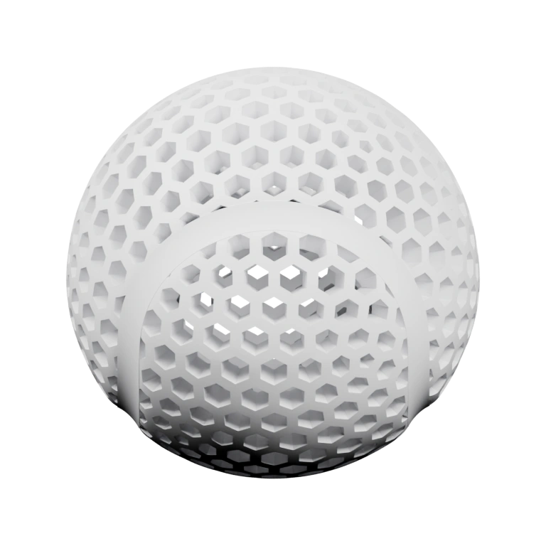 Сферическая конструкция с радиальными щелями и центральным отверстием