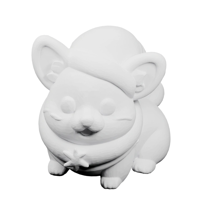 Высокая симметричная фигура с рогами и узорами на теле