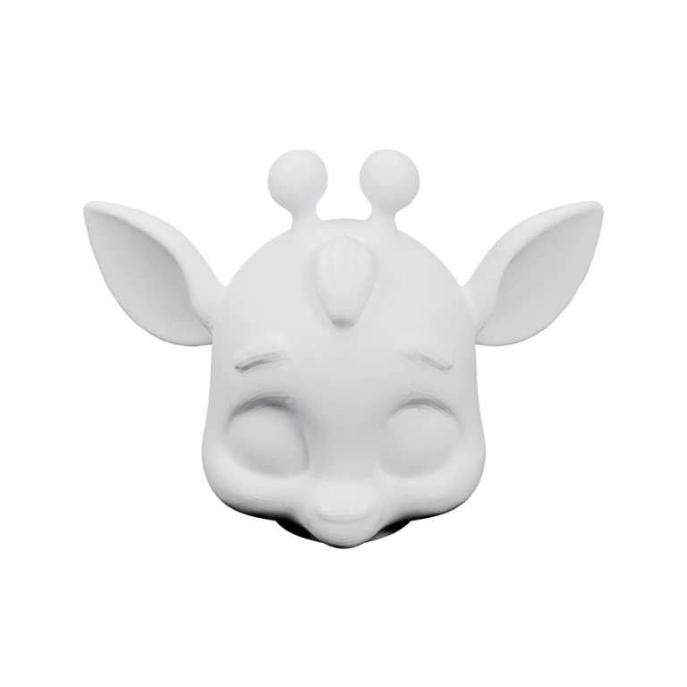 Статуэтка с пушистой шерстью и ушами, сидит на задних лапах