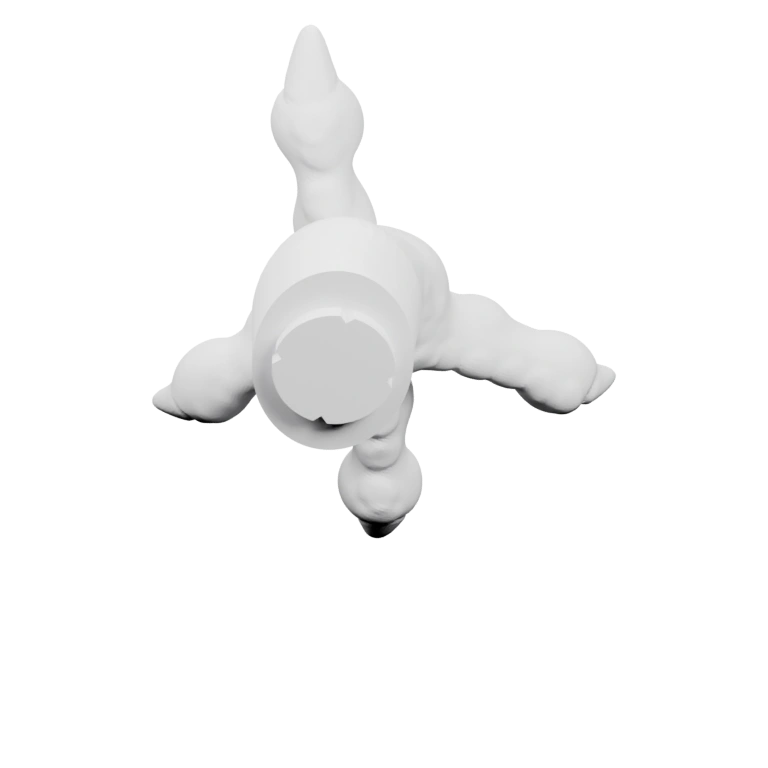 С длинным телом и поднятым хвостом