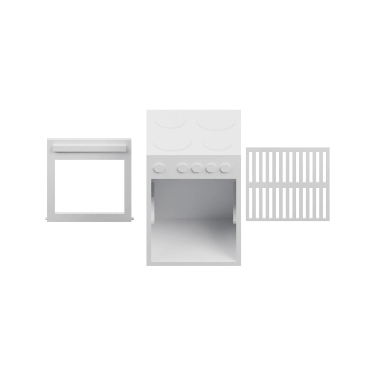 Статуя с рогами, стоящая на четырёх ногах, в стиле полигонального искусства