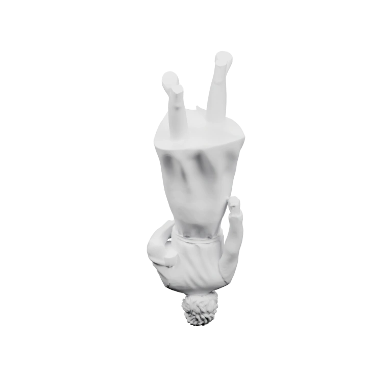 Фигурка с характерными щеками и носом, в виде куба