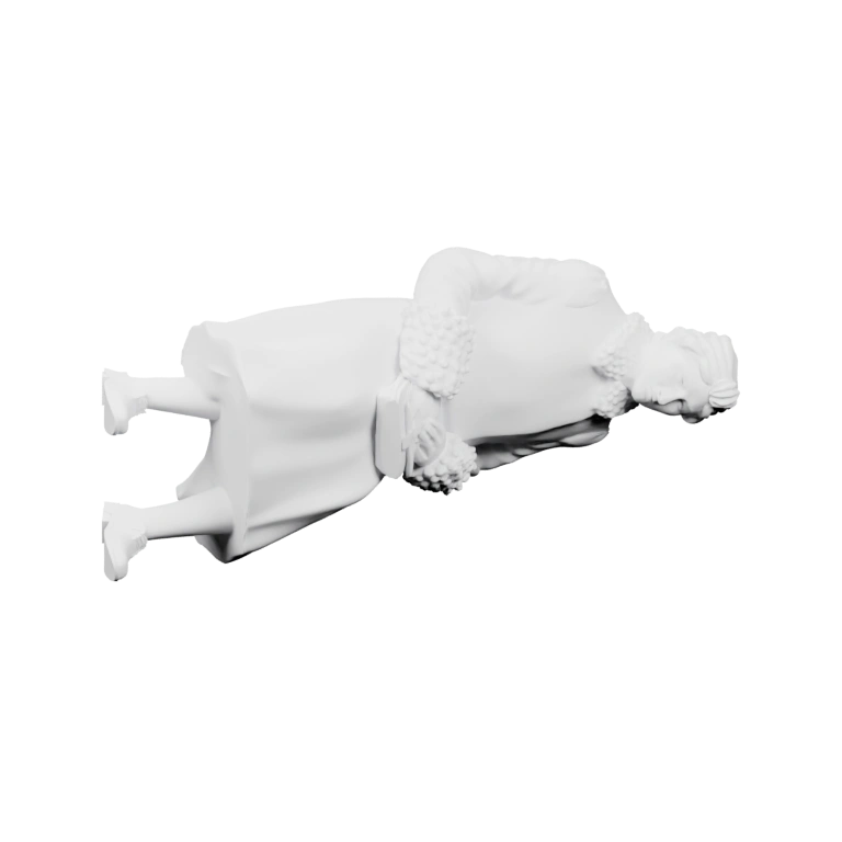 Сидящая фигурка в шляпе и пальто