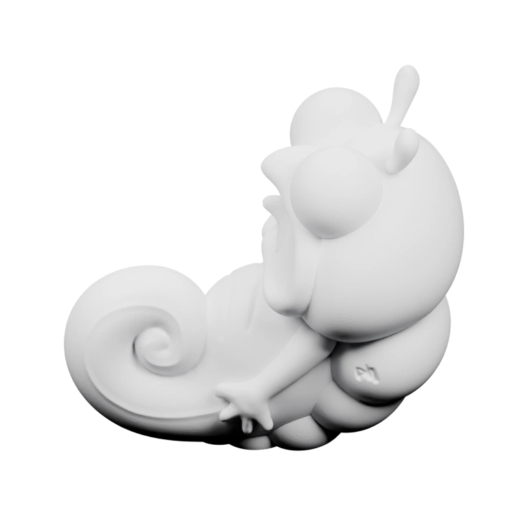 Округлая форма с усиками и витой хвостом