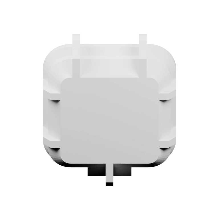 Имеет четыре выступающих крепления и внутреннюю полость