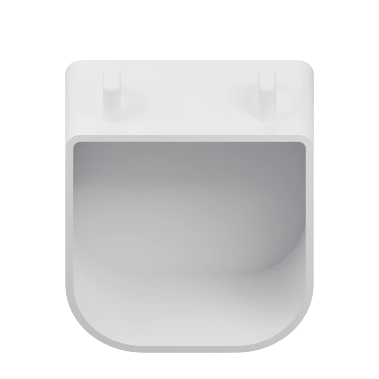 Имеет верхнюю часть с двумя выступами и нижнюю с отверстиями