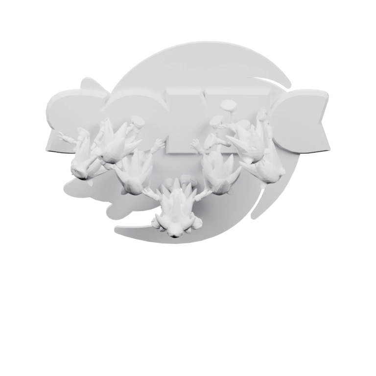 Фигурка с криволинейным корпусом и множеством выступов