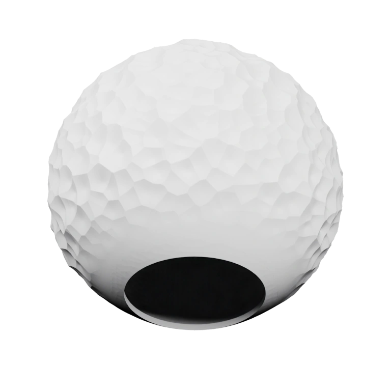 Сферическая форма с характерными вдавлениями и отверстием внизу