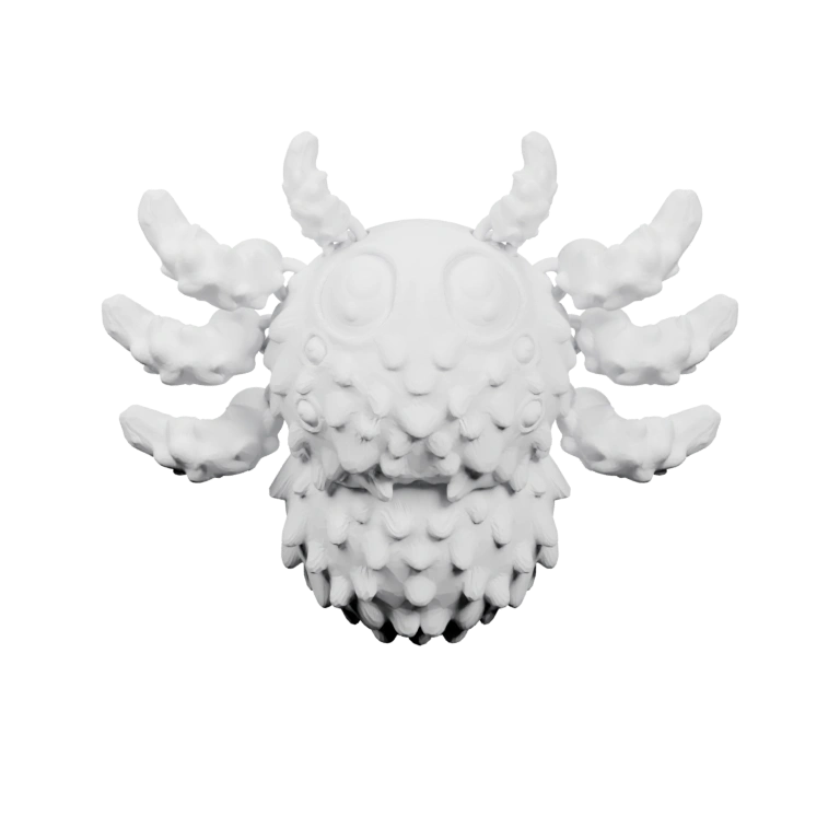 Симметричная форма с множеством выступов и отверстиями в центре