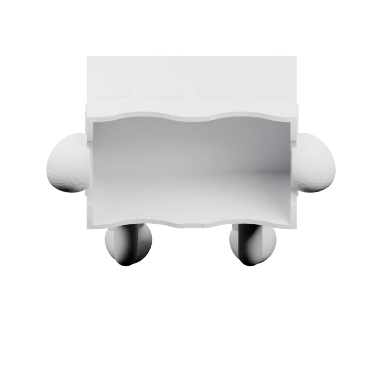 Прямоугольный блок с подвижными трубами и креплениями