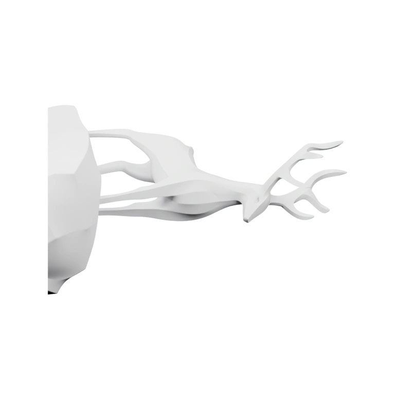 Стильная фигурка оленя на подставке с геометрическим рельефом