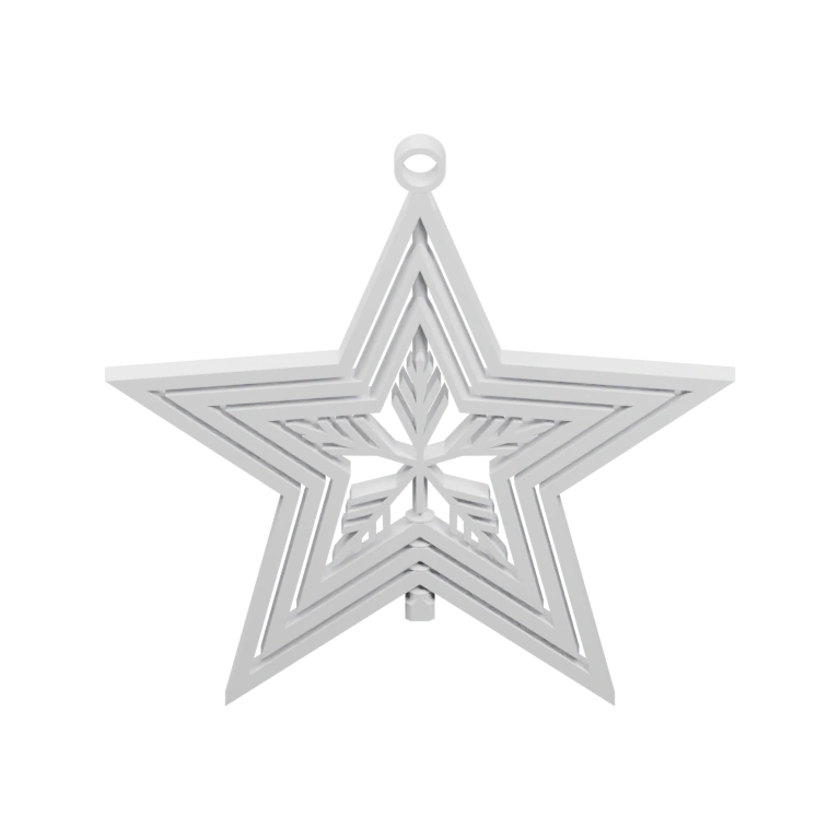 Узорчатая звезда с вырезами и креплением на вершине