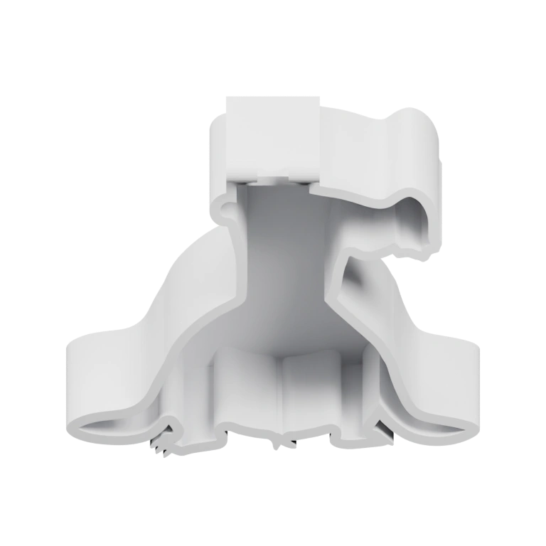 Имеет форму с двумя выступами и внутренним отверстием