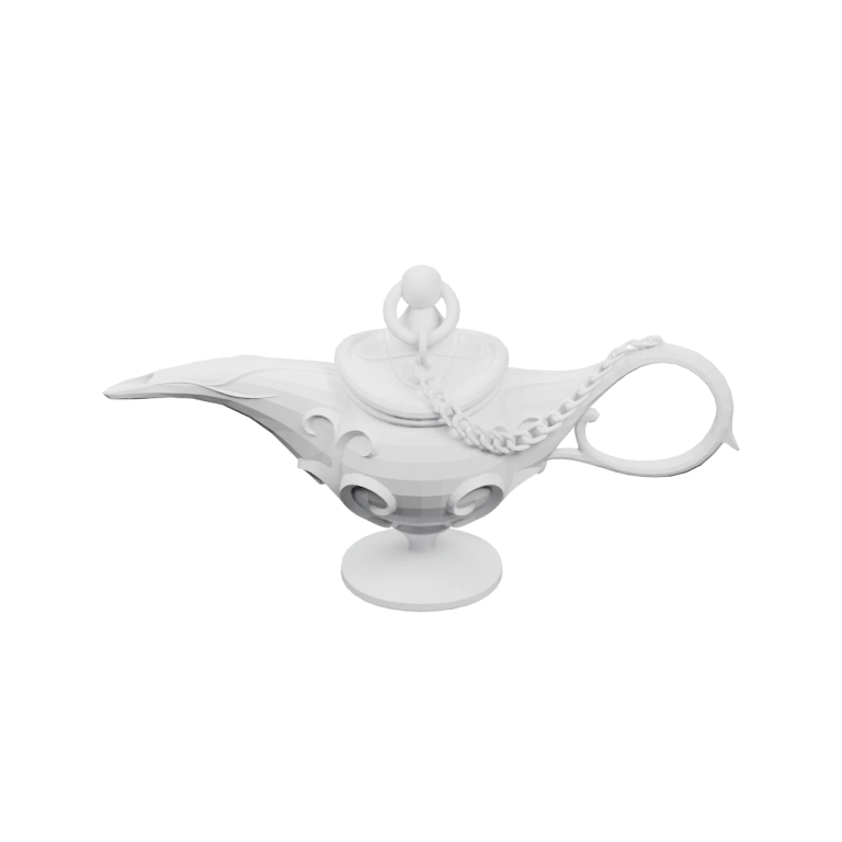 Стилизованная лампа с резными узорами и цепочкой