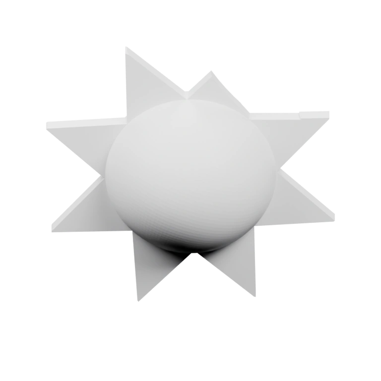 Фигурка с шаром и лучами, предназначенная для крепления или поддержки