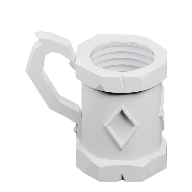 Цилиндрическая форма с ручкой и ромбовидным узором