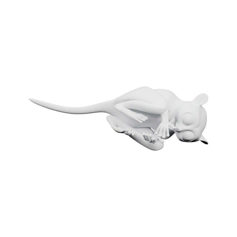 Маленькая фигурка с длинным хвостом и большими глазами