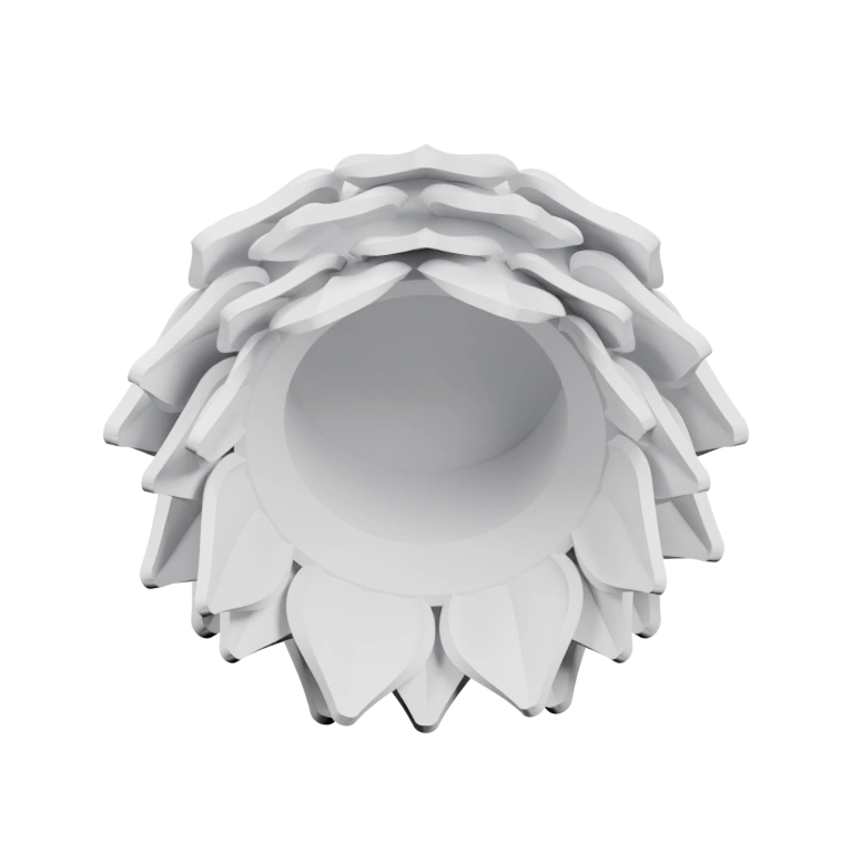 Сферическая форма с многослойными лепестками, симметрично распределенными вокруг центра