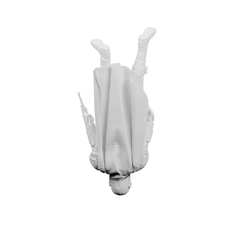 Воин в доспехах с плащом и шлемом