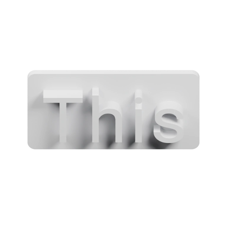 Плоская поверхность с вырезанной надписью и отдельным элементом