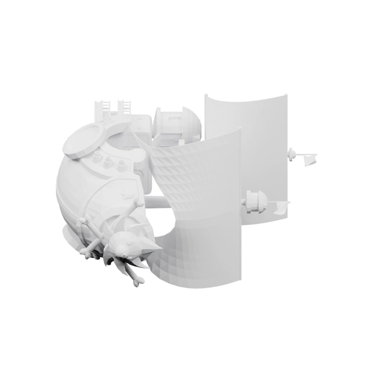 Сложная конструкция с мачтами и кормовой частью