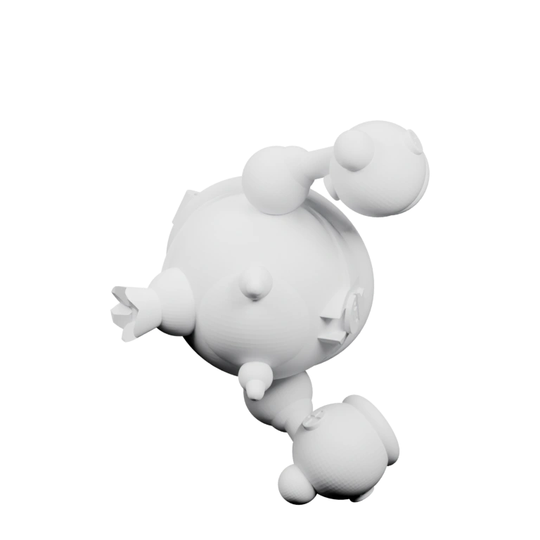 Округлая форма с выступами и отверстиями, детализированная поверхность