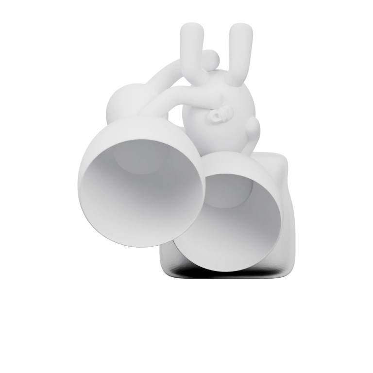 Фигурка с двумя кружками, руками и головой, в разных позах