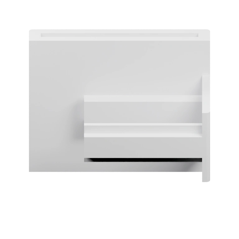 Имеет верхнюю полку и нижнюю пазовую конструкцию