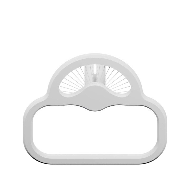 Имеет арочную форму с отверстием и вентиляционным отверстием