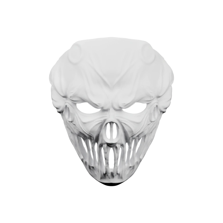 Узорчатая маска с отверстиями для глаз и зубов, с детализированными чертами лица
